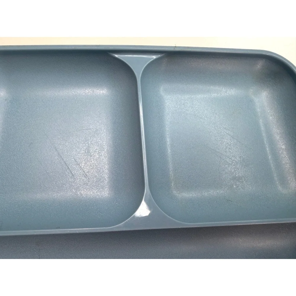 Tupperware Vintage Divided Lunch Dinner Tray Dusty Blue
